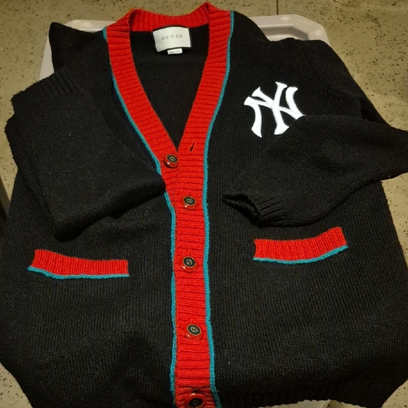 Gucci Black Cardigan with Red Accents - Picture 1 of 3